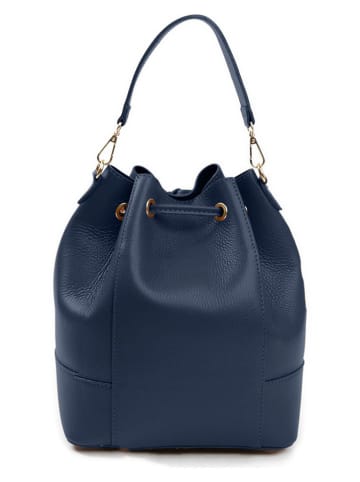 Lia Biassoni Leder-Henkeltasche "Ancinale" in Dunkelblau - (B)25 x (H)27 x (T)17 cm