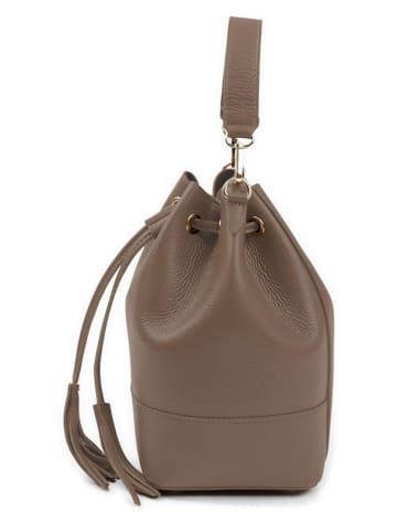 Lia Biassoni Leren handtas "Ancinale" taupe - (B)25 x (H)27 x (D)17 cm