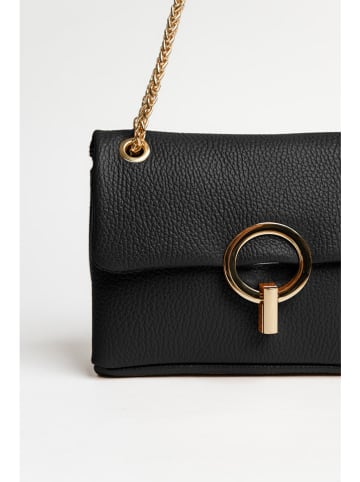 Lia Biassoni Leren schoudertas zwart - (B)21 x (H)14 x (D)8 cm