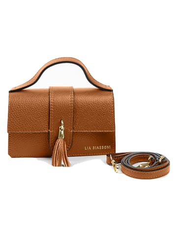 Lia Biassoni Leder-Henkeltasche in Hellbraun - (B)20 x (H)13 x (T)6 cm