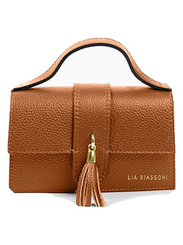 Lia Biassoni Leren handtas lichtbruin - (B)20 x (H)13 x (D)6 cm