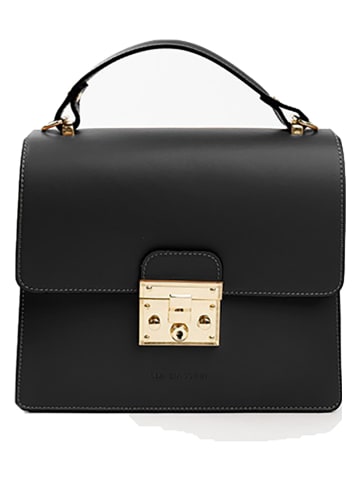 Lia Biassoni Leder-Henkeltasche in Schwarz - (B)27 x (H)24 x (T)8 cm