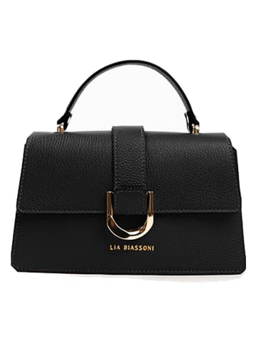 Lia Biassoni Leder-Henkeltasche in Schwarz - (B)25 x (H)16 x (T)8 cm