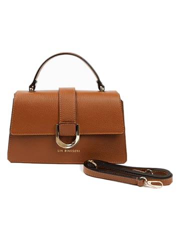 Lia Biassoni Leren handtas lichtbruin - (B)25 x (H)16 x (D)8 cm