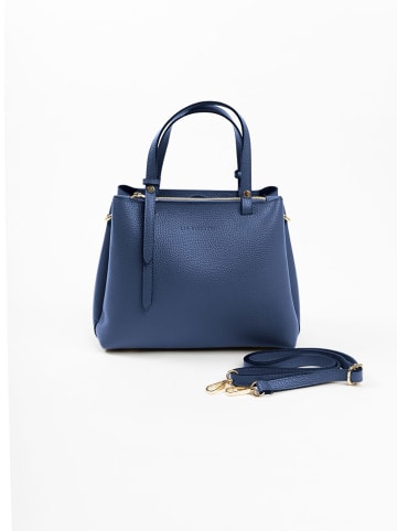 Lia Biassoni Leder-Henkeltasche "Bardine" in Dunkelblau - (B)28 x (H)21 x (T)15 cm