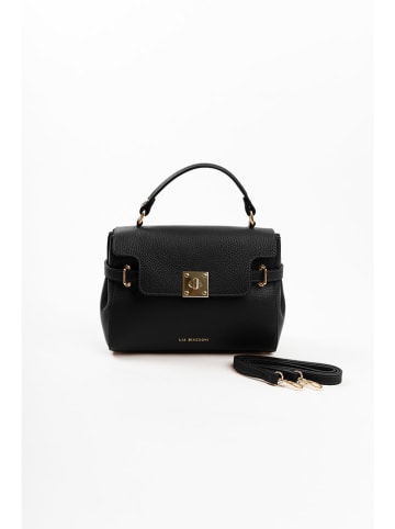 Lia Biassoni Leren handtas zwart - (B)30 x (H)22 x (D)10 cm