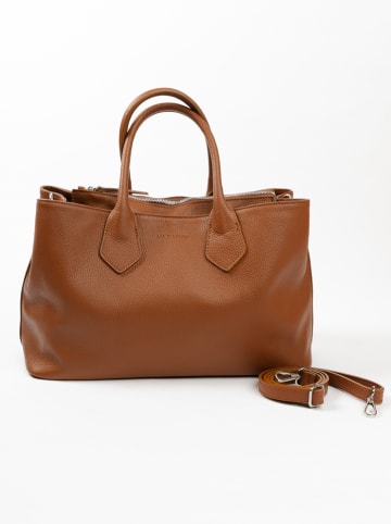 Lia Biassoni Leder-Shopper in Hellbraun - (B)42 x (H)29 x (T)15 cm