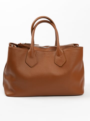 Lia Biassoni Leren shopper lichtbruin - (B)42 x (H)29 x (D)15 cm