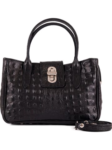 Lia Biassoni Leren handtas "Coscile" zwart - (B)26 x (H)17 x (D)12 cm