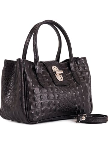 Lia Biassoni Skórzana torebka "Coscile" w kolorze czarnym - 26 x 17 x 12 cm