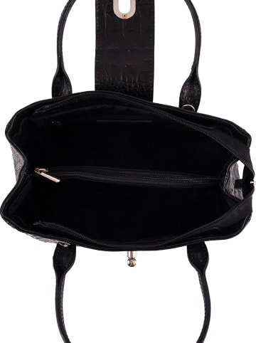 Lia Biassoni Leren handtas "Coscile" zwart - (B)26 x (H)17 x (D)12 cm