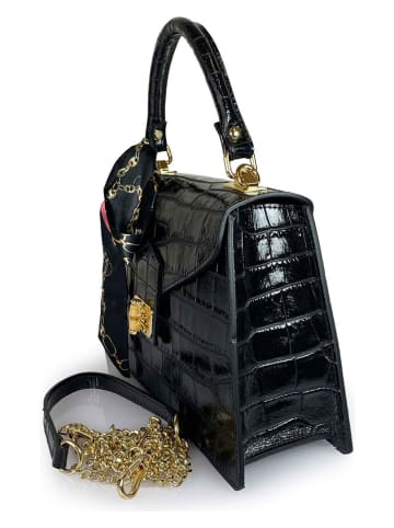 Lia Biassoni Skórzana torebka "Troina" w kolorze czarnym - 22 x 24 x 9 cm