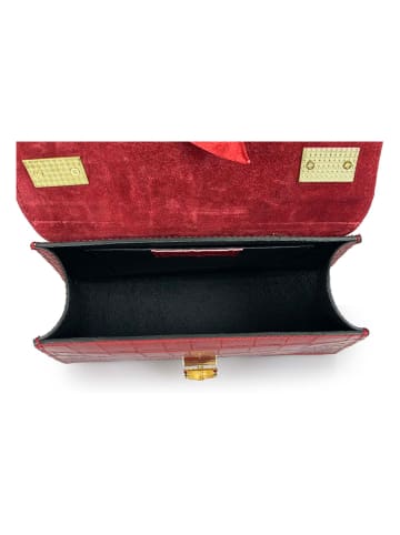 Lia Biassoni Leder-Henkeltasche "Troina" in Rot - (B)22 x (H)24 x (T)9 cm
