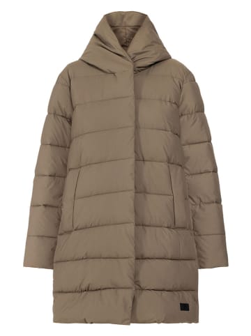 Didriksons Doorgestikte mantel "Nella" kaki