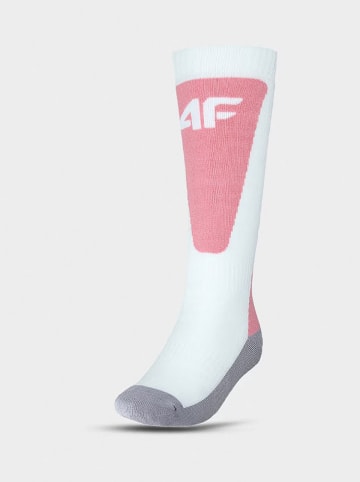 4F Skarpety narciarskie w kolorze białym