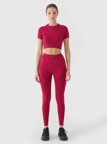 4F Legginsy trekkingowe w kolorze czerwonym