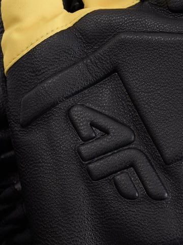 4F Leder-Ski-/ Snowboardfingerhandschuhe in Schwarz