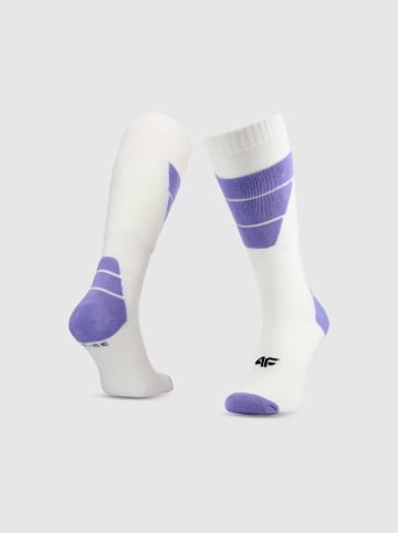 4F Skarpety narciarskie w kolorze biało-fioletowym