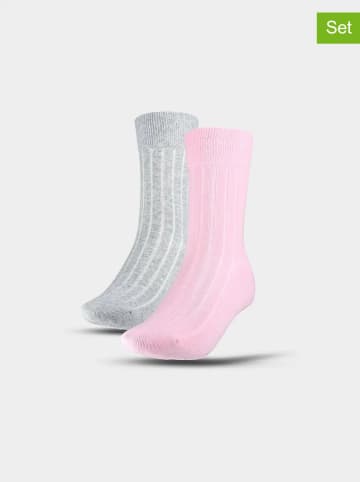 4F 2er-Set: Sportsocken in Rosa/ Grau