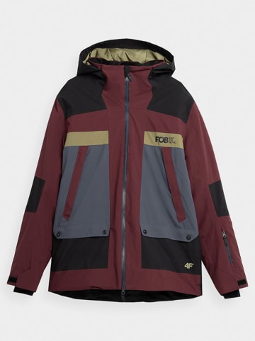 4F Ski-/ Snowboardjacke in Bordeaux/ Grau/ Schwarz