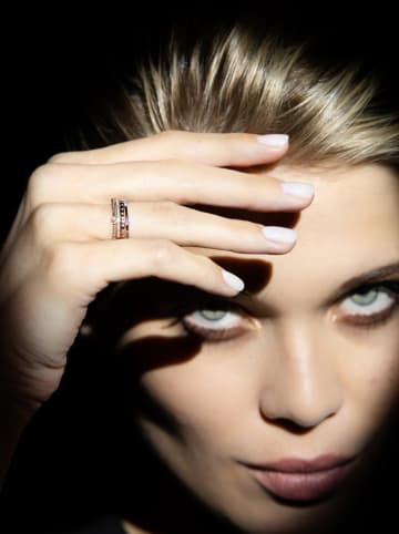 DIAMANTA 4-delige set: gouden ringen "Harmonie" met diamanten