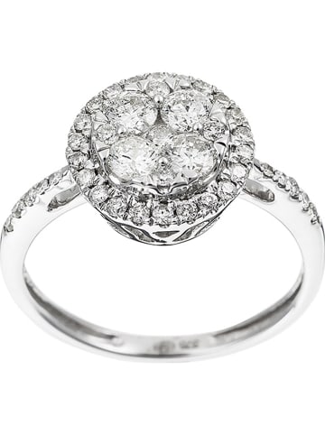 DIAMANTA Witgouden ring "Pompadour" met diamanten