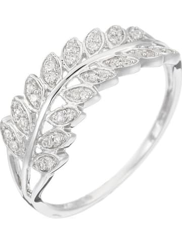DIAMANTA Witgouden ring "Feuillage lumineux" met diamanten