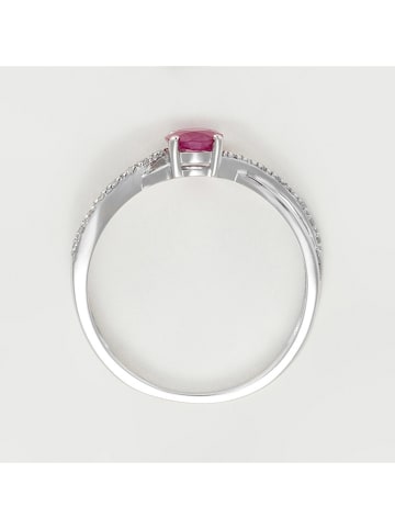 DIAMANTA Witgouden ring "Rubis d'amour" met diamanten