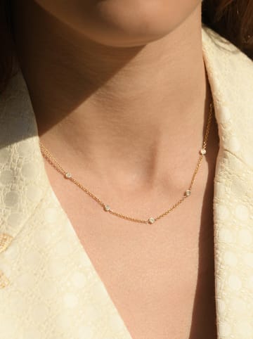 DIAMANTA Witgouden ketting "Sunshine" met diamanten - (L)43 cm