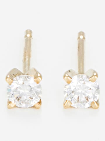 DIAMANTA Gouden oorstekers "Single diamond" met diamanten