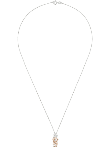 DIAMANTA Silber-Halskette "Ikebana" mit Diamant-Anhänger - (L)42 cm