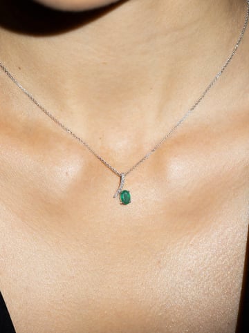 DIAMANTA Weißgold-Anhänger "Belle émeraude" mit Diamanten