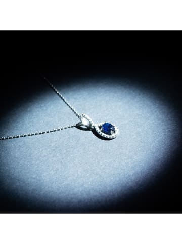 DIAMANTA Weißgold-Anhänger "Blue tear" mit Diamanten