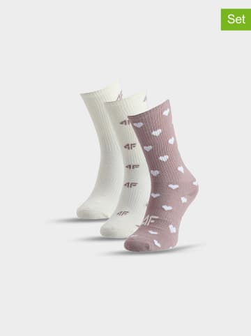 4F 3er-Set: Socken in Hellbraun/ Weiß