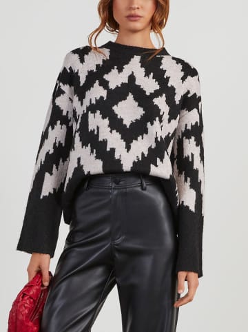 Milan Kiss Pullover in Schwarz/ Creme