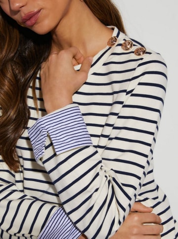 Milan Kiss Sweatshirt in Creme/ Dunkelblau