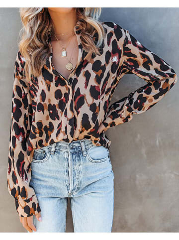 Milan Kiss Blouse lichtbruin/zwart