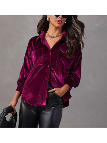 Milan Kiss Fluwelen blouse fuchsia