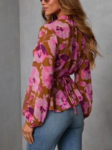 Milan Kiss Blouse lichtbruin/roze