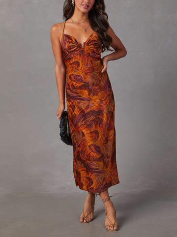 Milan Kiss Kleid in Orange/ Hellbraun