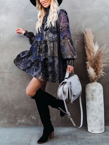 Milan Kiss Kleid in Schwarz/ Blau