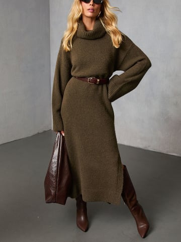 Milan Kiss Gebreide jurk kaki