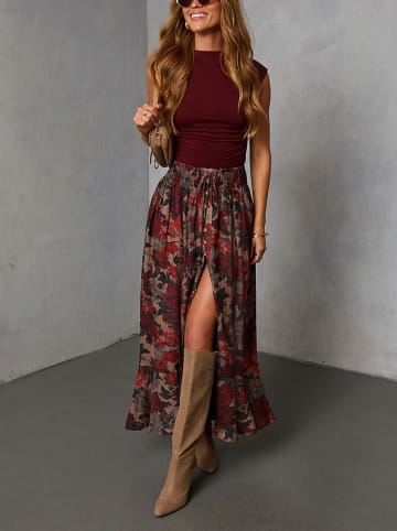 Milan Kiss Rok rood/beige