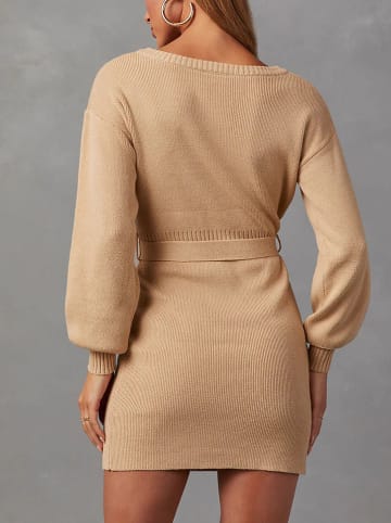 Milan Kiss Gebreide jurk beige