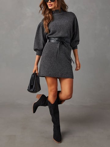 Milan Kiss Sukienka dzianinowa w kolorze antracytowym