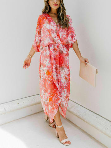 Milan Kiss Kleid in Weiß/ Koralle