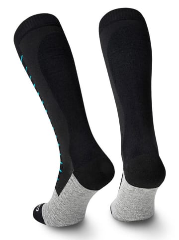 Spaio Ski-/snowboardkniekousen "Fierce" zwart/grijs/turquoise