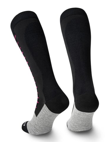 Spaio Ski-/snowboardkniekousen "Fierce" zwart/roze/grijs