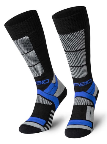 Spaio Ski-/Snowboardkniestrümpfe "Thermo-Evo 02" in Schwarz/ Blau/ Grau