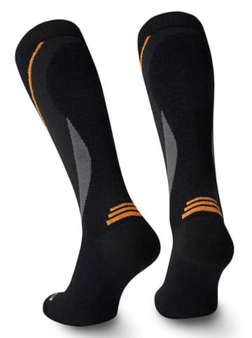 Spaio Ski-/snowboardkniekousen "Thermo-Evo" zwart/oranje